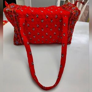 Vera Bradley Vintage Provincial Red Large Duffel